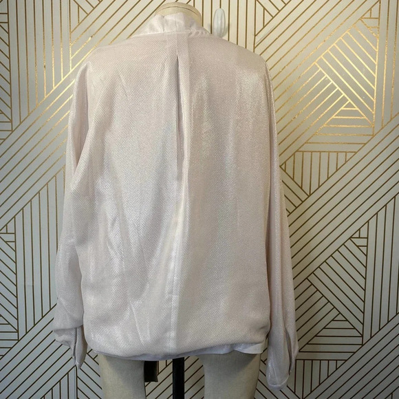Reiss Maja V-Neck Metallic Top‎ in Neutral - Picture 8 of 12